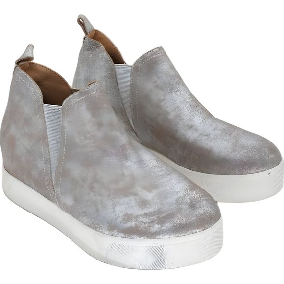 J/SLIDES NYC Women's Embossed Leather Platform Hightop Sneaker Sz 9 - Picture 4 of 6